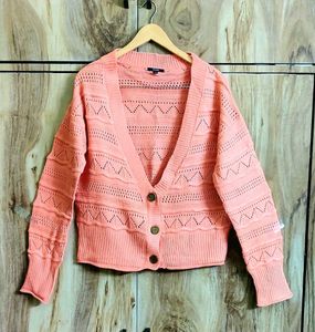 Peach Knit Cardigan size-40