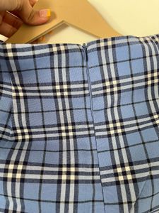 Blue Plaid Cropped Shirt