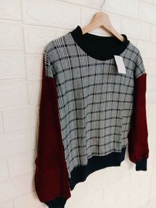 Plaid Colorblock Sweater