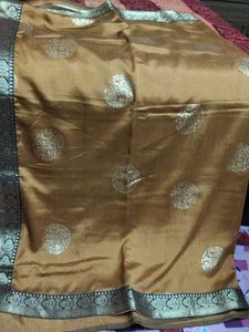 Brown &amp; Black Banarasi Silk Saree