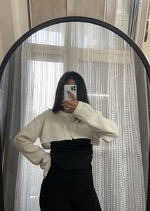 Cropped White Cardigan (Bolero)