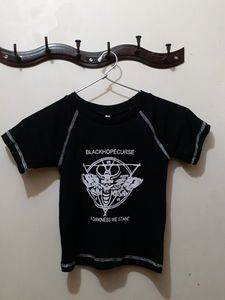 Black Printed Crop Top