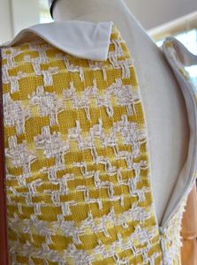 Chic Yellow Tweed Dress
