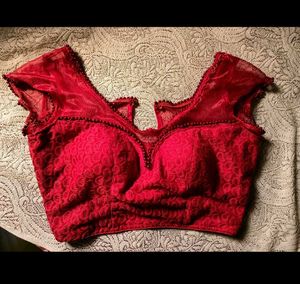 Red Embroidered Blouse