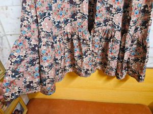 Peach Printed Dress