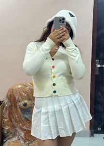 Cute Cardigan with Rainbow Buttons
