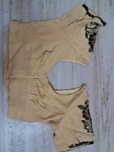 Beige Saree with Blouse Piece