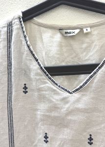 Embroidered Linen Tunic Dress