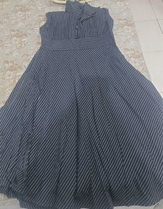 Striped Sleeveless Fit & Flare Dress