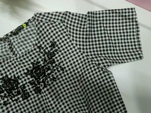 Gingham Floral Top