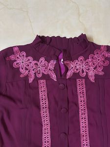 Elegant Purple Floral Blouse