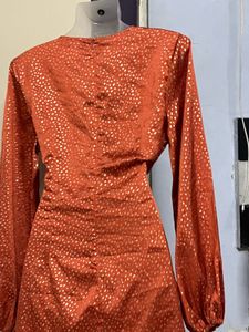 Pintrest Coral One Piece With Balloon Sleeves