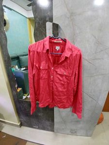 Red Button-Down Shirt