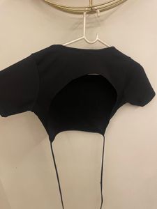 Black Crop Top with Ties