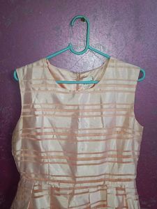 Peach Striped Party Dress