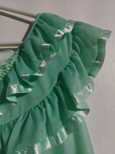 Vintage Green Ruffle Nightgown