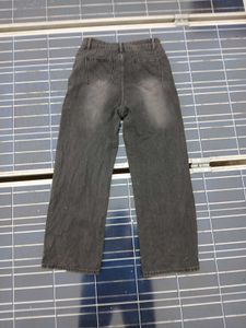 Wide Leg Black Denim Jeans