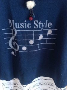 Stylish Navy Blue Music Style Top