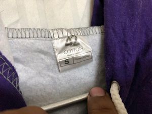 Purple Long Sleeve Cotton Hoodie
