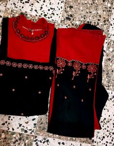 Beautiful Red And Black Suit, Cute Look, For 13 14 Year Girls, Fixed Price No Bargain Pls😊
