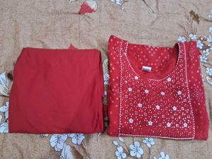 Beautiful New Red Work Suit