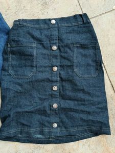 Denim Skirt Combo