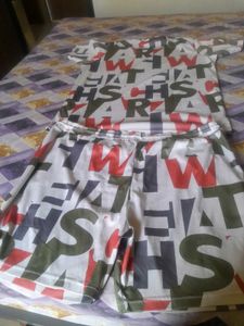 Letter Print Casual Dress Or CORD SET