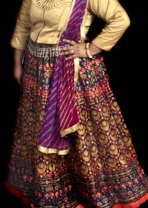One Time Used Silk Ethnic Skirt