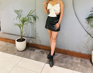 White Bow Crop Top