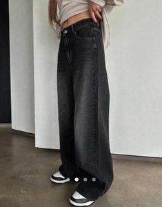grunge Wide Leg Black Jeans🖤