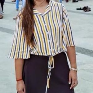 Striped Yellow Crop Top
