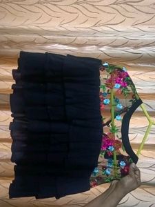 Floral Embroidered Layered Top