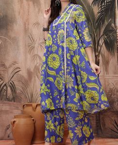 Sangria Floral Print Kurta Set Suit