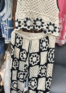 Black And White Croshet co-ord Set