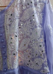 Lavender Embroidered Chikankari Top