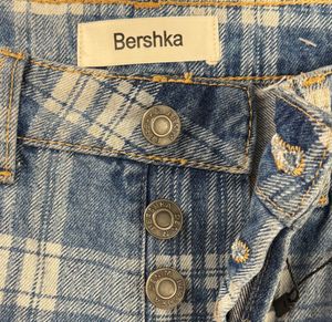 Bershka Blue Plaid Jeans
