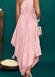 Gajra Gang Pink One Shoulder Dress