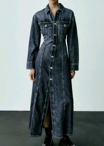 ZARA TRF Long Denim Dress