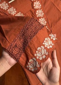 Cutwork applique suit set
