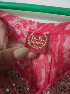 Pink Embroidered Kurta Set