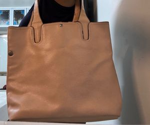 Blush Pink Faux Leather Tote Bag with Strap