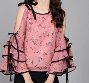 Floral Print Cold Shoulder Top