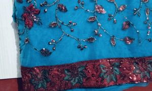 heavy work bridal saree.
