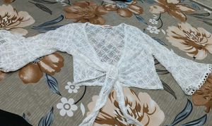 Lace Tie Front Cardigan