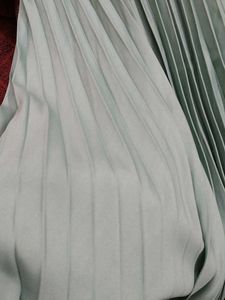 Mint Green Pleated Midi Skirt