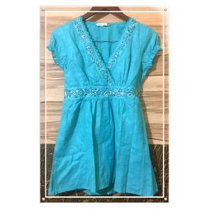 Designer Sepia Embroidered Tunic Top