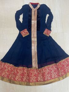 Blue Anarkali Kurta With Dupatta