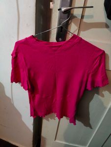 Cute Pink Ribbed Top