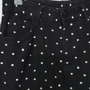 Polka Dot Wide Leg Jeans