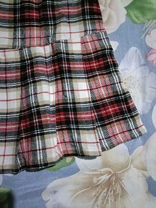 Pleated Checkered Skirt